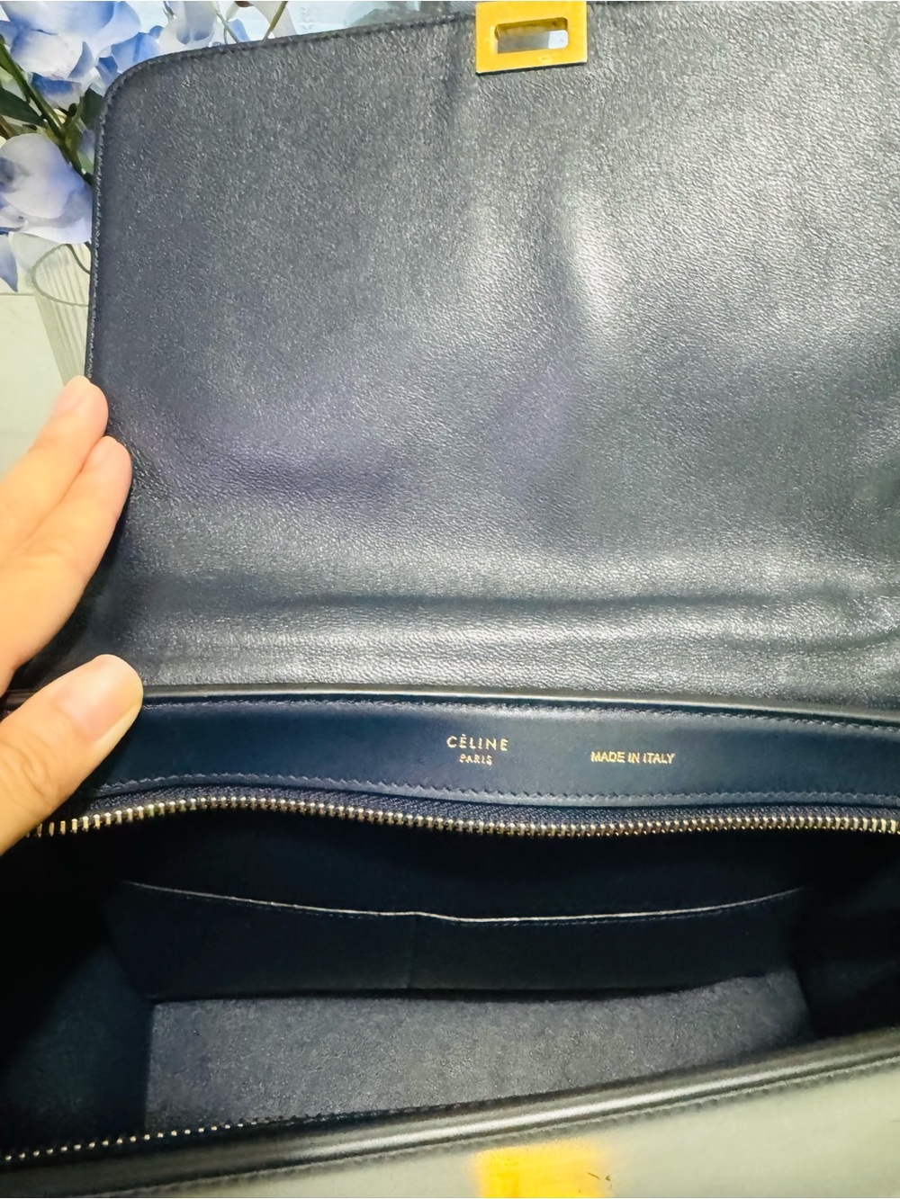 Celine Black and Brown Leather Top-Handle Satchel with Gold Hardware - Picture 6 of 8